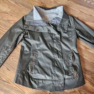 Burton Women's Olive Sage Green Asymmetrical Quilted Zip Jacket Small  Moto